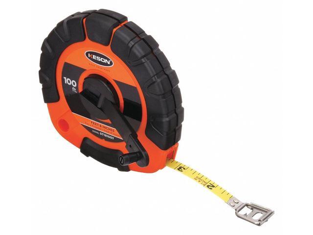 KESON ST18100Y 100 ft Tape Measure, 3/8 in Blade
