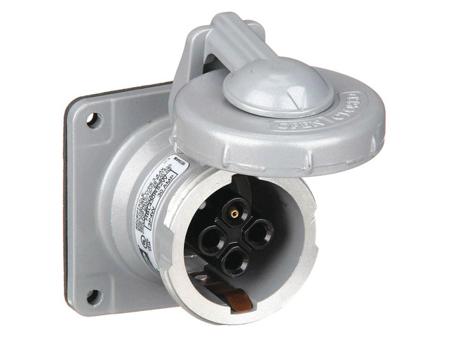 HUBBELL WIRING DEVICE-KELLEMS HBL430RS2W Watertight Pin & Sleeve Receptacle, 30