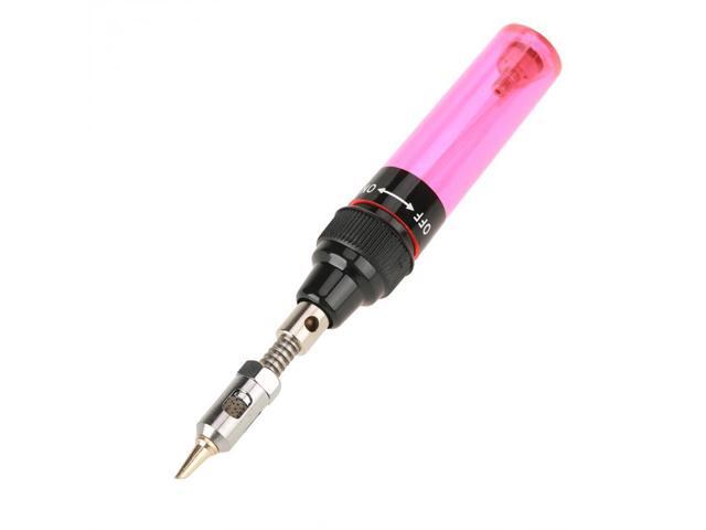 Cordless Butane Gas Soldering Iron Blow Torch Soldering Iron Gun Welding Pen Tools 1300 Degree - Pink