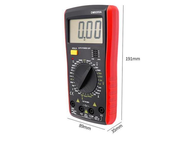 DM9205A Multimeter AC DC Digital Multimeter Professional Tester Meter Capacitance Voltmeter Digital LCD Display 1999 Counts Meter