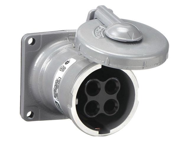 HUBBELL WIRING DEVICE-KELLEMS HBL5100RS1W Pin and Sleeve Receptacle,100A,600VAC