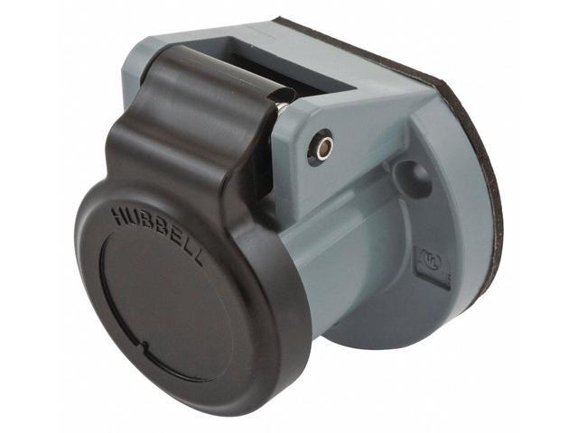HUBBELL WIRING DEVICE-KELLEMS HBL15NCBK Single Pole Connector,Weather Cover,Blck