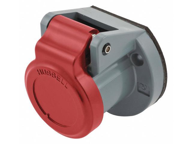 HUBBELL WIRING DEVICE-KELLEMS HBL15NCR Single Pole Connector,Weather Cover,Red