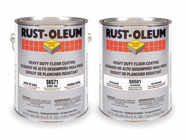 RUST-OLEUM S6571413 1 gal Floor Coating, High Gloss Finish, Dunes Tan, Solvent