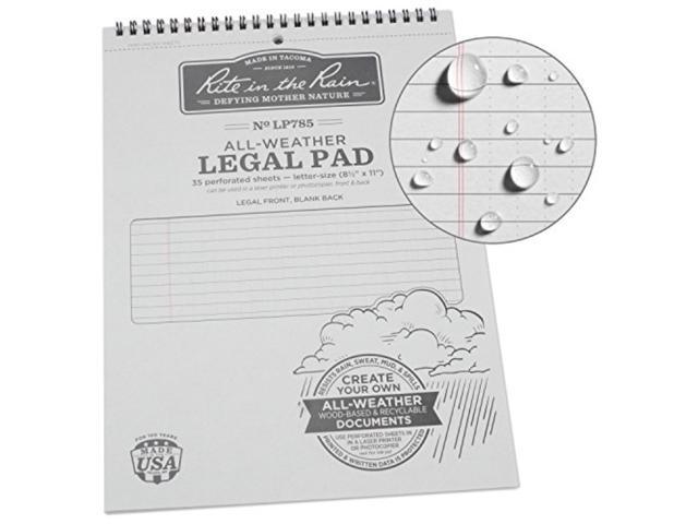 Rite in the Rain All Weather Legal Pad,Wirebound LP785
