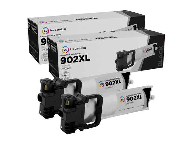 LD Remanufactured Ink cartridge Replacement for Epson 902XL T902XL120 High capacity (Black, 2-Pack)