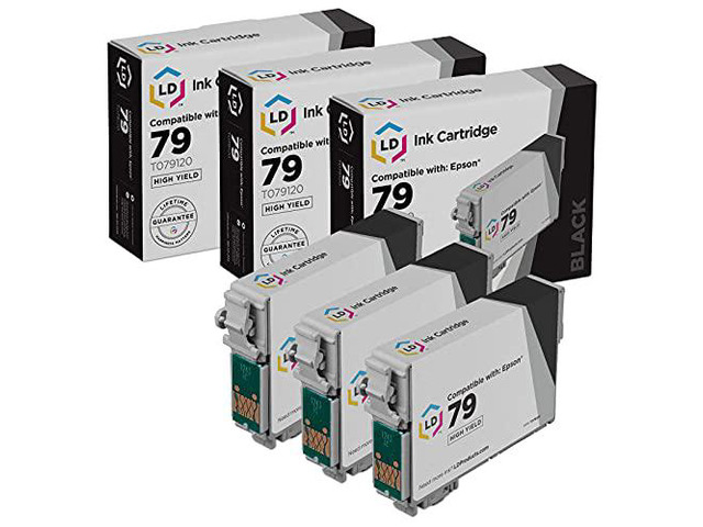 LD Products Remanufactured Ink Cartridge Replacement for Epson 79 T079120 High Yield (Black, 3-Pack)
