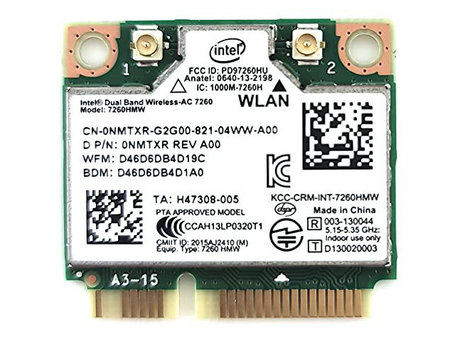 Intel Dual Band Wireless-AC 7260 2x2 Network plus Bluetooth adapter (7260.HMWWB. R)