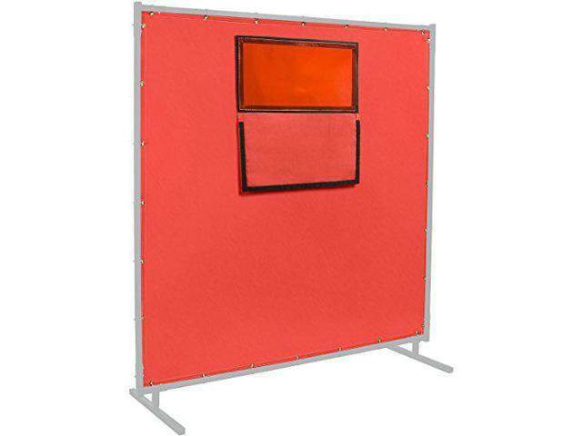 STEINER 384-338F-6X8 Welding Curtain With Window, Silicone-Coated Fiberglass, 8