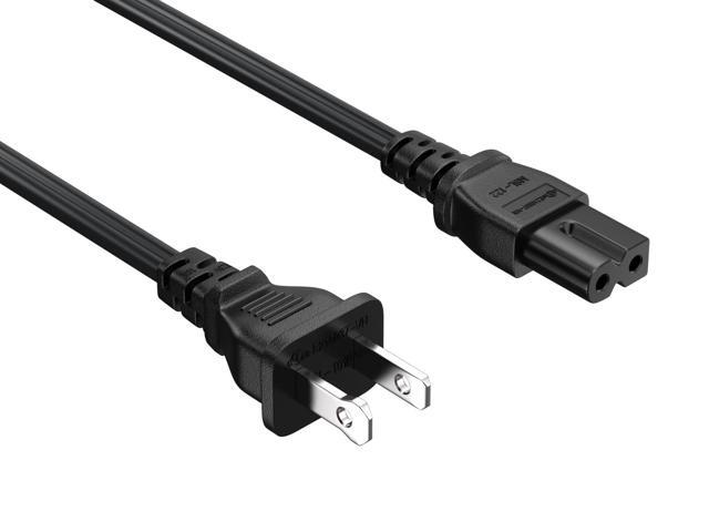 CableLeader 6ft NEMA 1-15P to IEC320 C7 2-Prong Notebook Power Cord, Polarized, 18 AWG, SPT-2, 10A/125V, HDTV, Sharp, Smart LED TV, PS1, Black