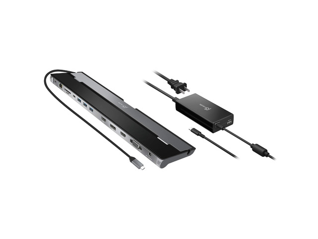 USB-C Docking Station for up to 3 Displays with 100W PD Charger HDMI, DisplayPort, VGA, 100W PD Charging, 1Gbps Ethernet for MacBook Pro/Air, XPS,...