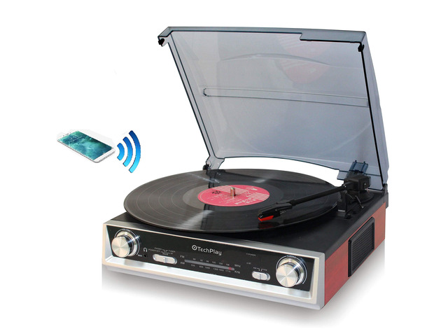TechPlay ODC107BT, Bluetooth Connection, 3-Speed Turntable FM Radio