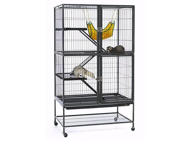 Prevue Hendryx Feisty Ferret Home with Stand, Black Hammertone