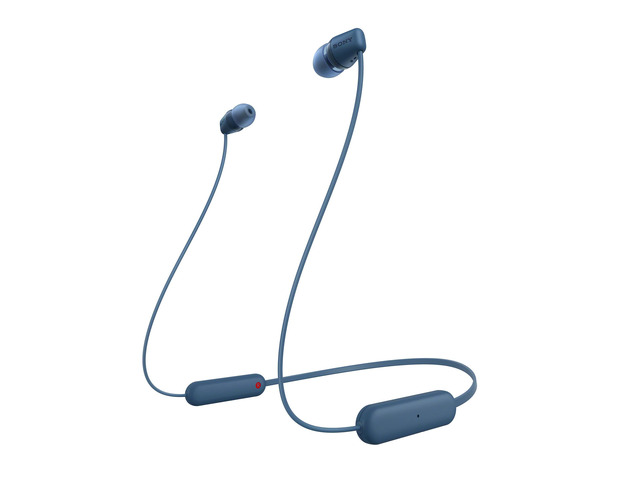 WI-C100 Wireless in-Ear Bluetooth Headphones with Built-in Mic, Blue Up to 25 Hrs of Battery, Clear Hands-Free Calling, Easy Button Operation,...