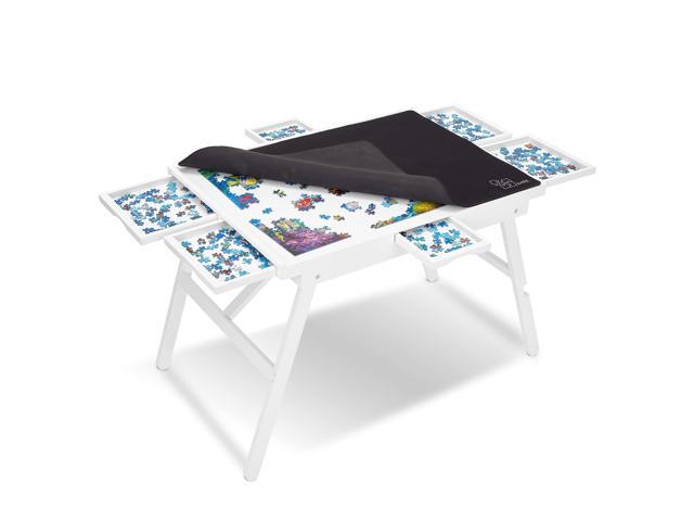 Jumbl 1000-Piece Puzzle Table w/Cover 23 x 31 Jigsaw Puzzle Board w/Legs 6 Removable Storage & Sorting Drawers Smooth Plateau Fiberboard Work...