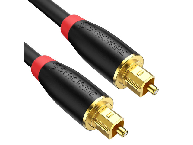 Digital Optical Audio Cable (10 Feet) - [24K Gold-Plated, Ultra-Durable] Fiber Optic Toslink Male to Male Cord Optical Cables for Home Theater,...