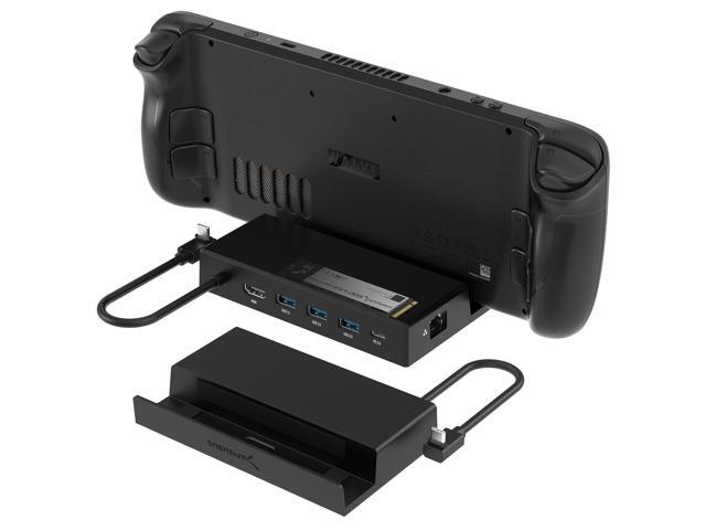 SABRENT Docking Station Compatible with Steam Deck, 7-in-1 Dock with M.2 SSD Slot, HDMI 2.0 4K@60Hz, Gigabit Ethernet, Dual USB-A 3.2 and Single.
