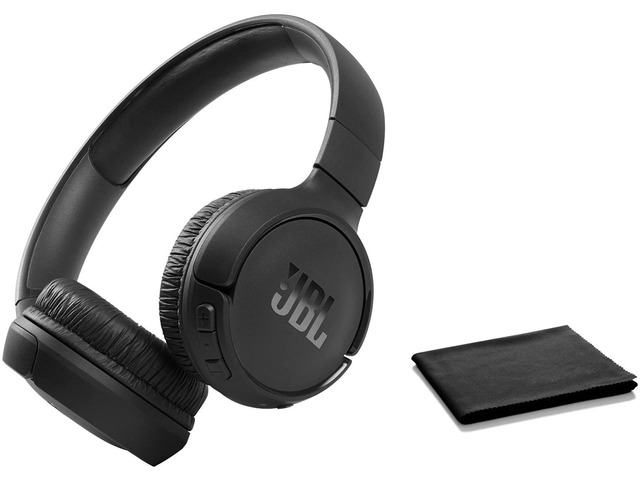 Tune 510BT: Wireless Bluetooth On-Ear Headphones with Purebass Sound - with Cleaning Cloth - Black