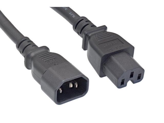 Cablelera AC Extension Power Cord, IEC320 C14 to IEC320 C15, 14 AWG, 15A, 250V (ZWACDEAE-10)