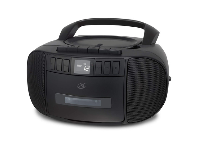 Portable CD Boombox with AM/FM Radio, Cassette & Headphone Jack