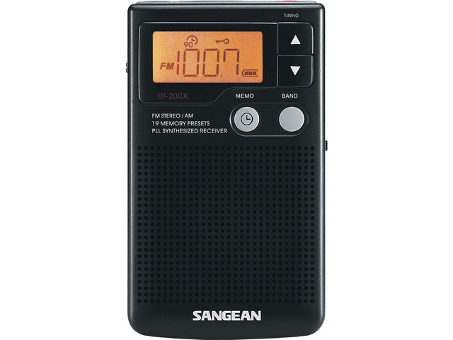 DT-200X FM-Stereo/AM Digital Tuning Pocket Radio Black