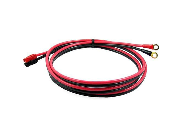 Wire Power Supply or Battery Cable with Anderson Powerpole 45 Amp Connectors and 3/8 inch Terminal Rings, 10 Gauge Wire, Length 6 Feet