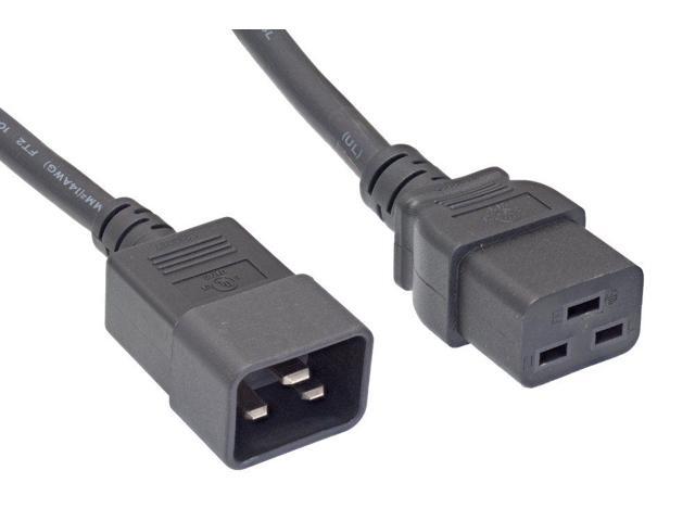 Cable Leader 14AWG 15A 250V SJT Power Cord IEC320 C20 to IEC320 C19 (10 Feet)