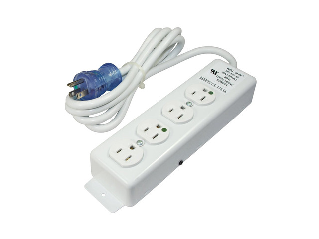55203 6-Feet SJTW 14/3 Medical Grade Power Strip 15A 125V 4 Outlet/Green Dot Meets UL1363A