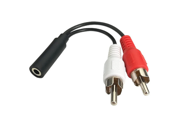 6 Inch 3.5mm Female to 2 RCA Male Stereo Audio Y Cable, Nickel Plated Adapter Compatible for TV,Smartphones, MP3, Tablets, Speakers,Home Theater,...