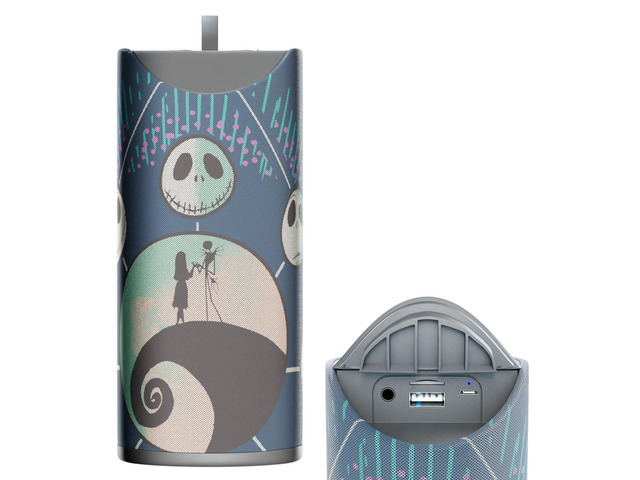 Disney Tim Burtons The Nightmare Before Christmas Bluetooth Speaker- Jack and Sally Splashproof Wireless Speaker W/ 3 Hrs Playtime/SD Slot/FM...