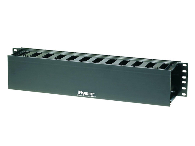 WMPF1E 2RU PatchLink Horizontal Single-Sided Cable Manager w/ Dual Hinged Front Cover, Black