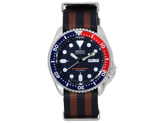 Seiko Blue Dial Automatic Diver'S Skx009J1-Var-Nato22 200M Men'S Watch