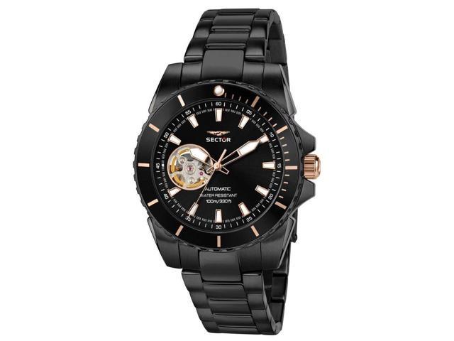 Sector 450 Automatico Stainless Steel Open Heart Black Dial Automatic R3223276002 100M Men'S Watch