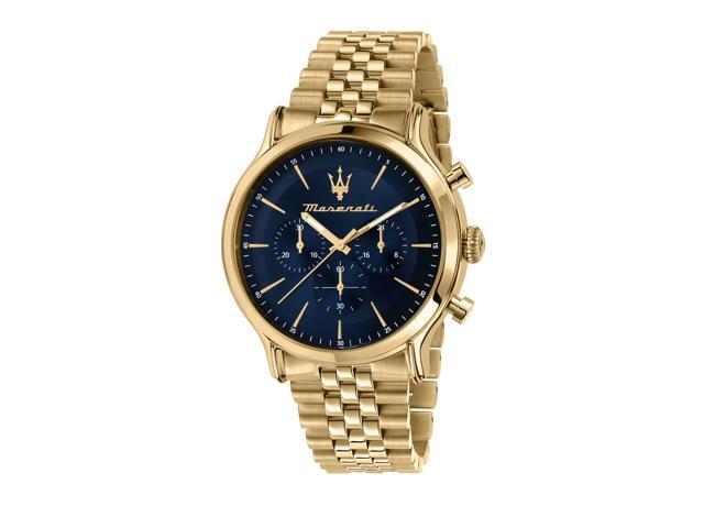 Maserati Epoca Limited Edition Chronograph Gold Tone Stainless Blue Dial Quartz R8873618031 100M Men'S Watch