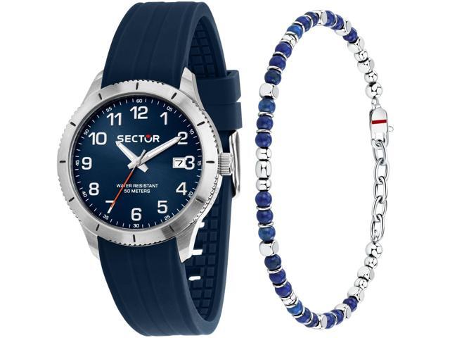 Sector 270 Silicone Strap Blue Dial Quartz R3251578018 Men'S Watch With Extra Bracelet