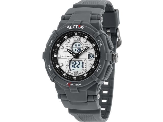 Sector Ex-09 Silicone Strap Silver Dial Quartz R3251296003 Men'S Watch