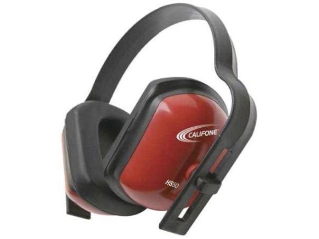 Califone HS50 Hearing Safe Hearing Protector Ear Muff, Bright Red Safety Color, 28db Noise Reduction