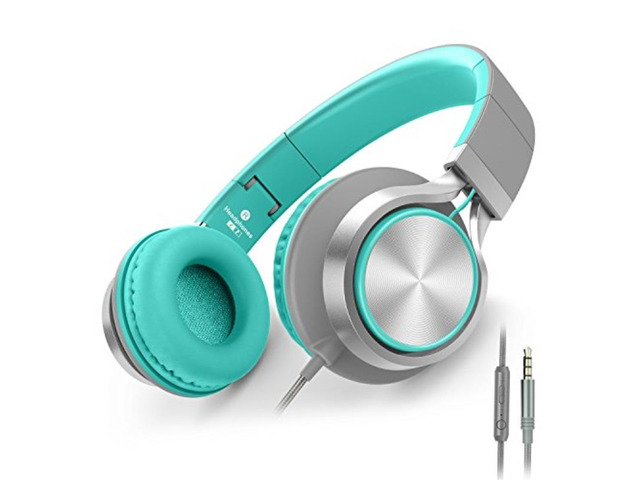 AILIHEN C8 Headphones with Microphone and Volume Control Folding Lightweight Headset for Cellphones Tablets Smartphones Laptop Computer PC Mp3/4...