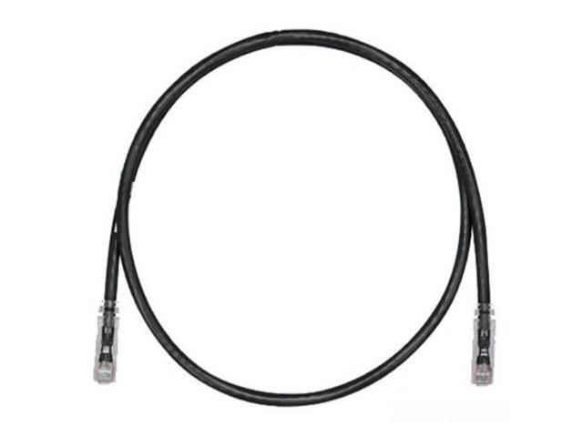 panduit utpsp10bly category6 8conductor strain relief clear boot patch cord, 10feet, black