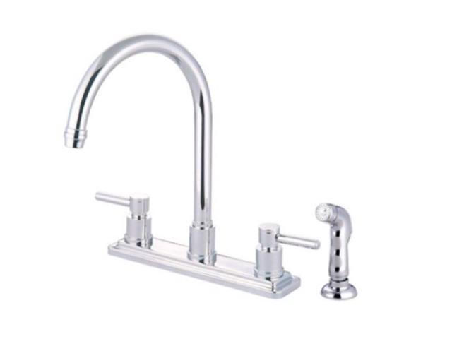 Photos - Tap Kingston Brass KS8791DL 8 Inch Center Kitchen Faucet With Side Sprayer - P 