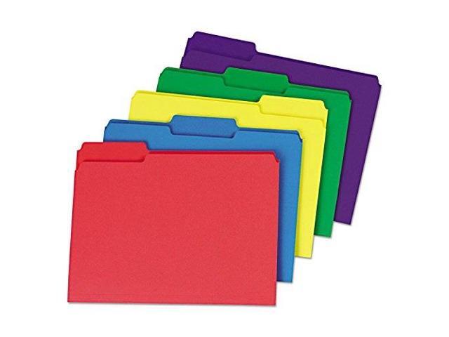 UNIVERSAL Heavyweight File Folders 1/3 Cut One-Ply Top Tab Letter Assorted 50/Pack 16466