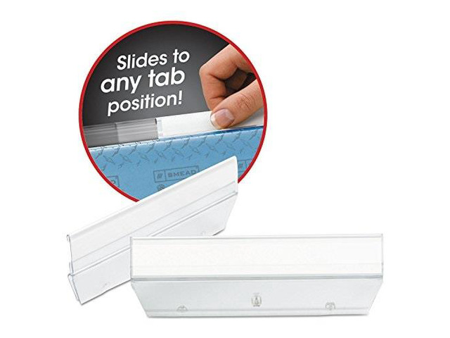 Smead Easy Slide Hanging Folder Tab 1/3 Tab 3 1/2 in Clear 18/Pack 64626