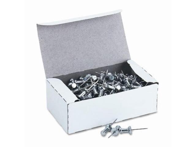 Gem Aluminum Head Push Pins, Aluminum, Silver, 5/8', 100/Box CPAL5