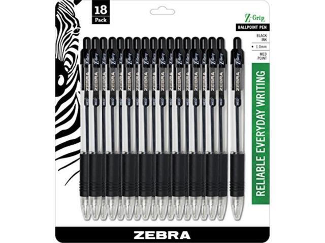 Z-Grip Retractable Ballpoint Pen 1.0Mm 18/Pkg-Black