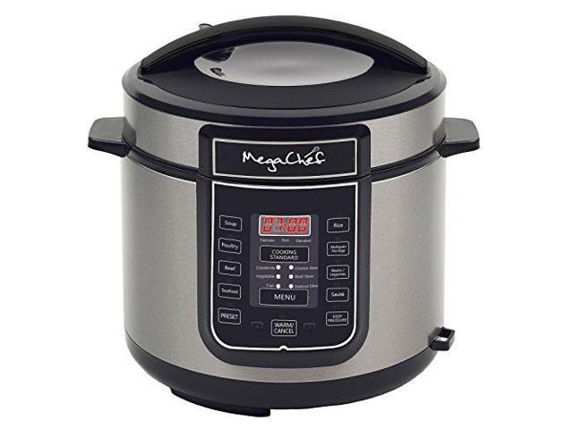 MEGACHEF MCPR100A Quart Digital Pressure Cooker with 14 Pre-set Multi Function