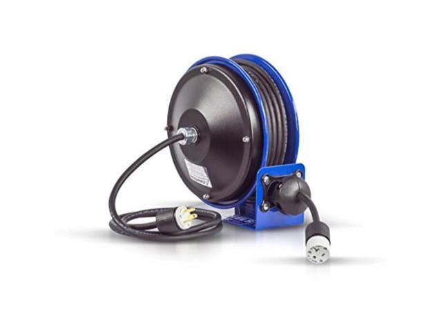 coxreels pc103012a compact efficient heavy duty power cord reel with a single industrial receptacle