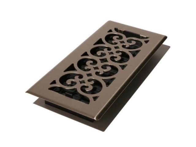 DECOR GRATES SPH214-NKL 2-1/4' x 14' Floor Register, Brushed Nickel