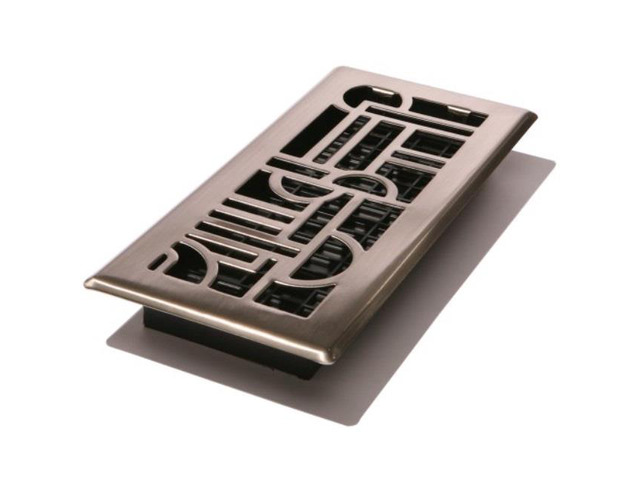DECOR GRATES ADH410-NKL Floor Register 4 x 10, Plated Nickel, Plated Steel