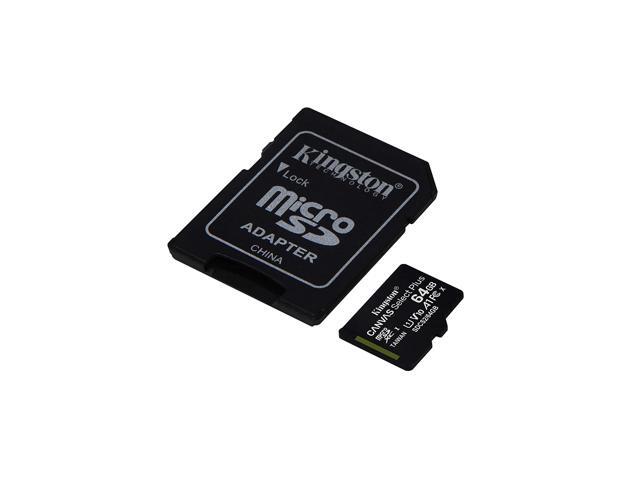 Kingston 64GB microSDHC Canvas Select Plus 100MB/s Read A1 Class 10 UHS-I Memory Card + Adapter (SDCS2/64GB)