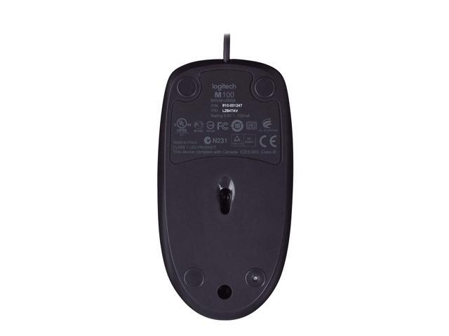Logitech M100 Corded Mouse - Wired USB Mouse for Computers and Laptops, for Right or Left Hand Use, Black
